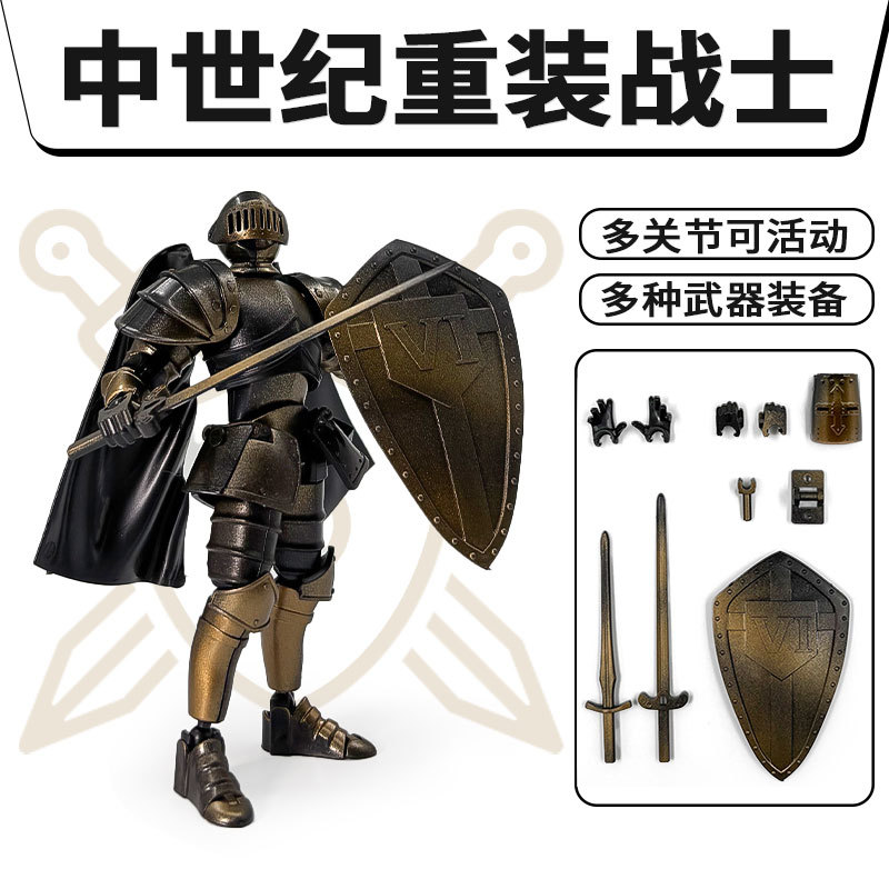 Model Kit Vintage - Muñeco Vintage Guerrero Medieval Articulado, Muñeco
